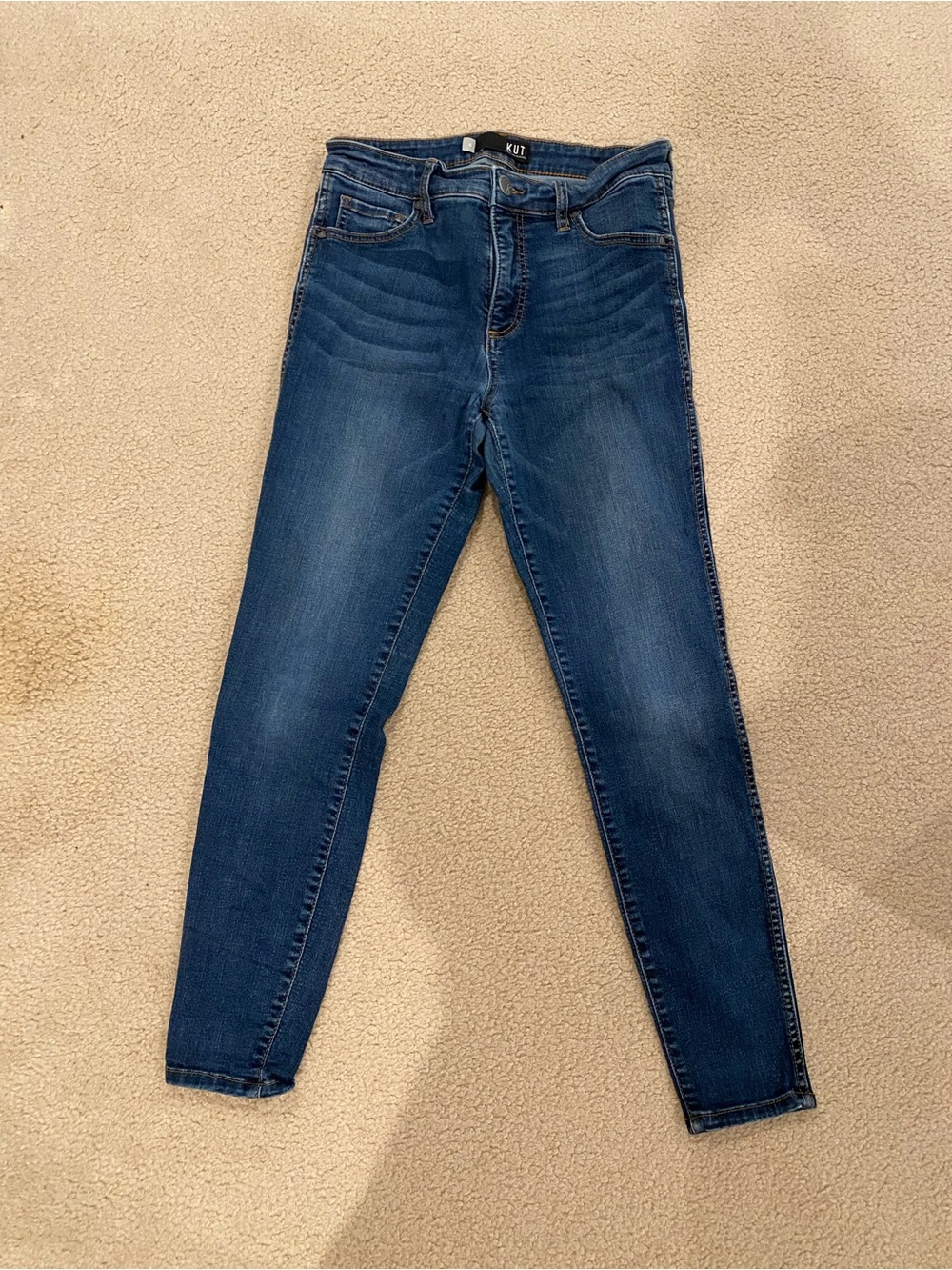 Kut from the Kloth Mid-Rise Skinny Jeans - Denim Blue